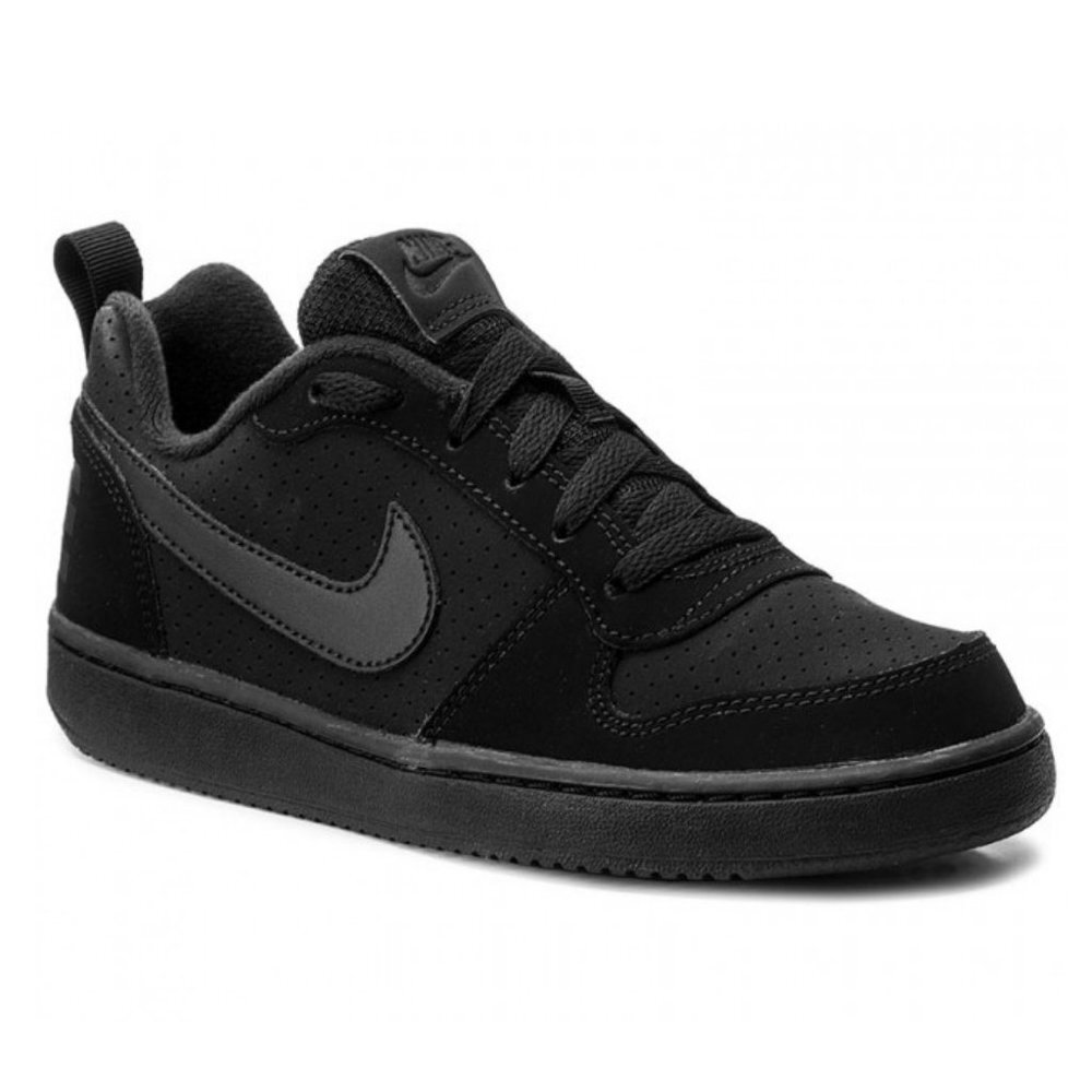 Nike Kids Court Borough Low 2 Grade School Black Shoes Sneakers Size 3.5